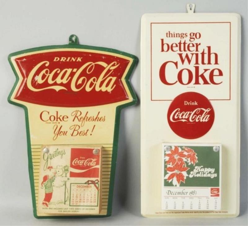 1960's Tin Coca-Cola Calendar Holders.