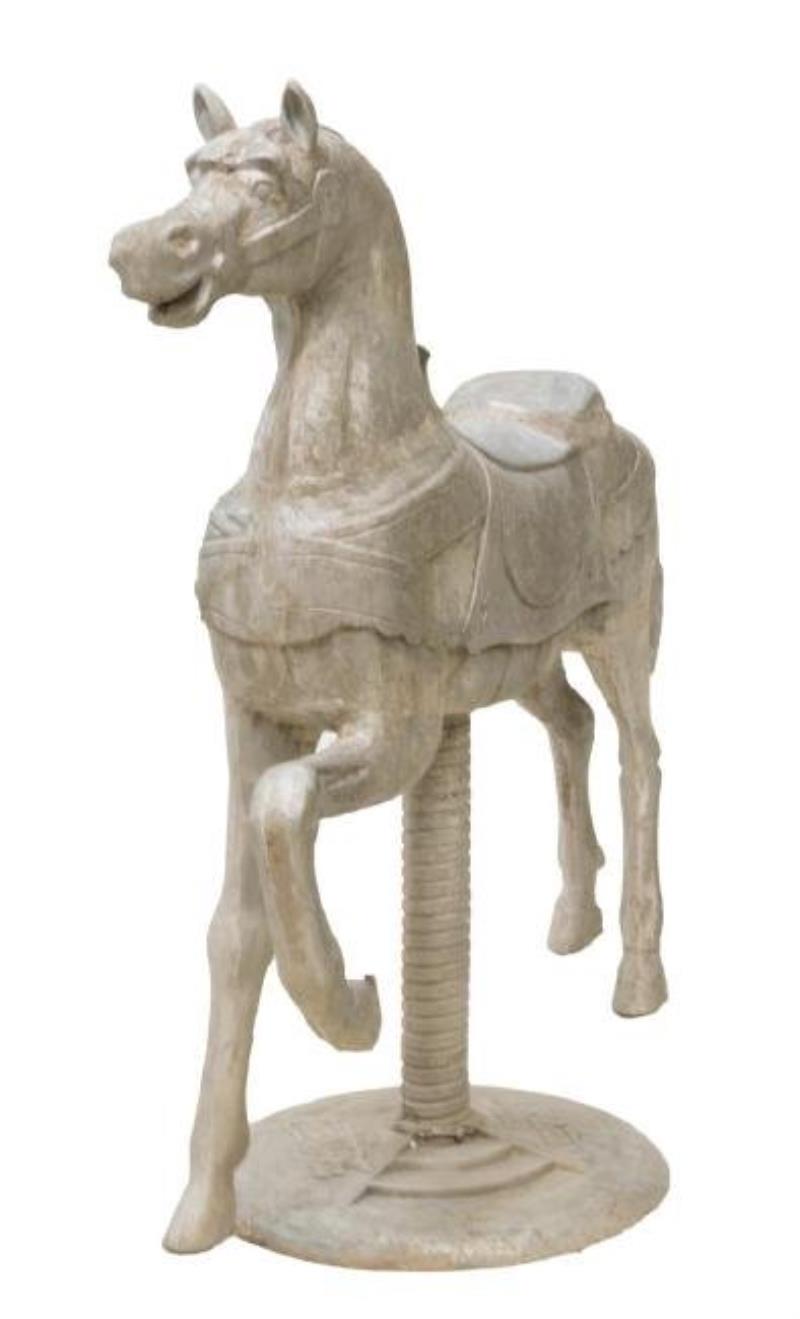 LARGE COCA-COLA UNPAINTED CAST ALUMINUM HORSE