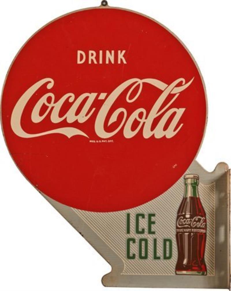 Coca Cola Double-Sided Flange Sign.