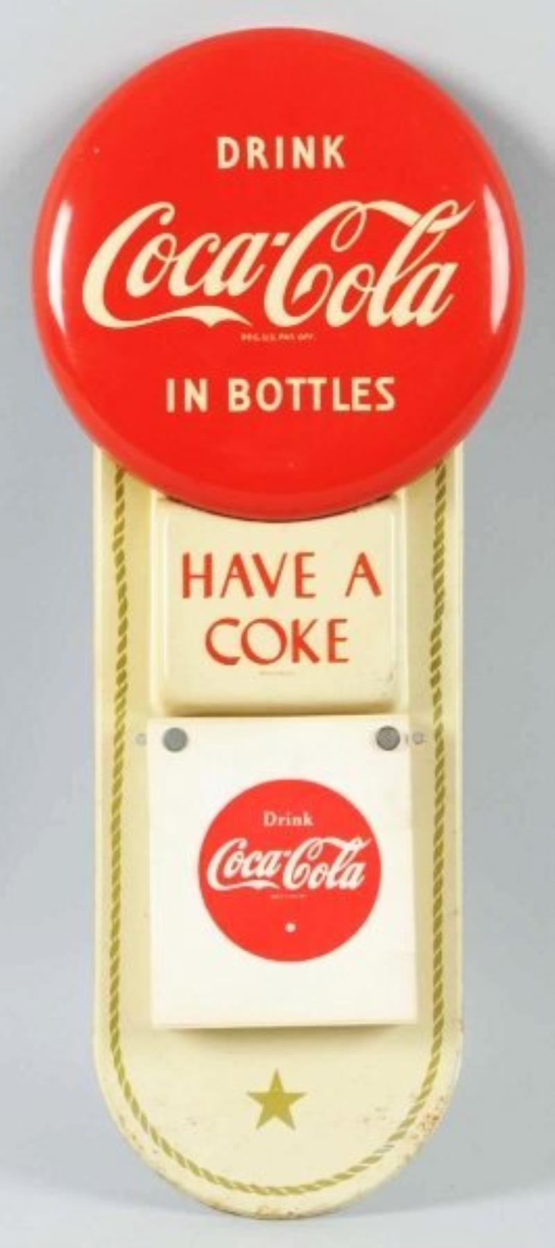 Coca-Cola 1951 Old Pad & Tin Calendar Display
