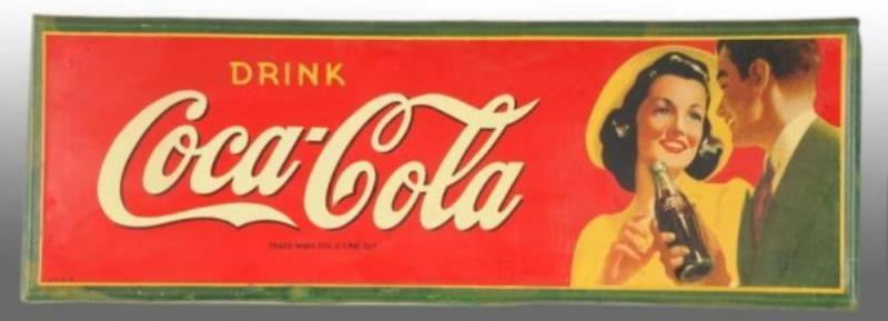 Tin Coca-Cola Sign with Guy & Gal