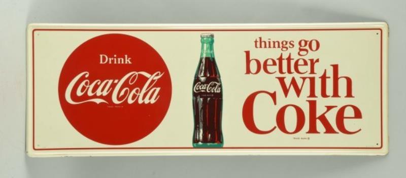 Tin Self Framed Coca-Cola Advertising Sign