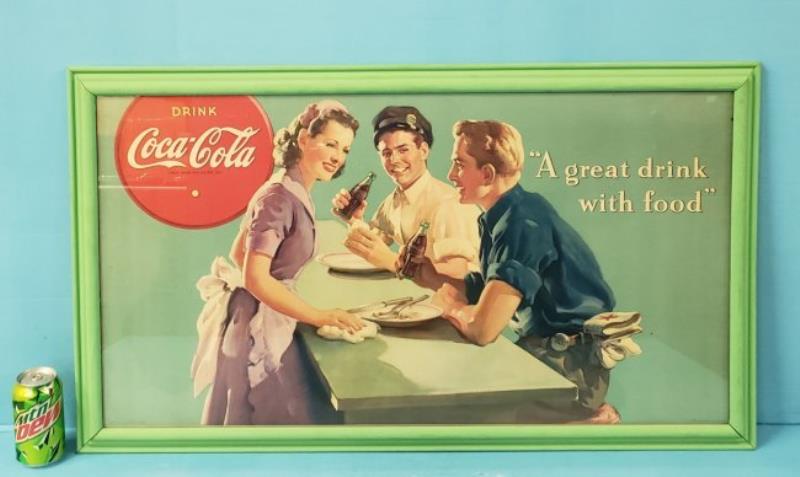 1942 Coca Cola Diner Cardboard Sign