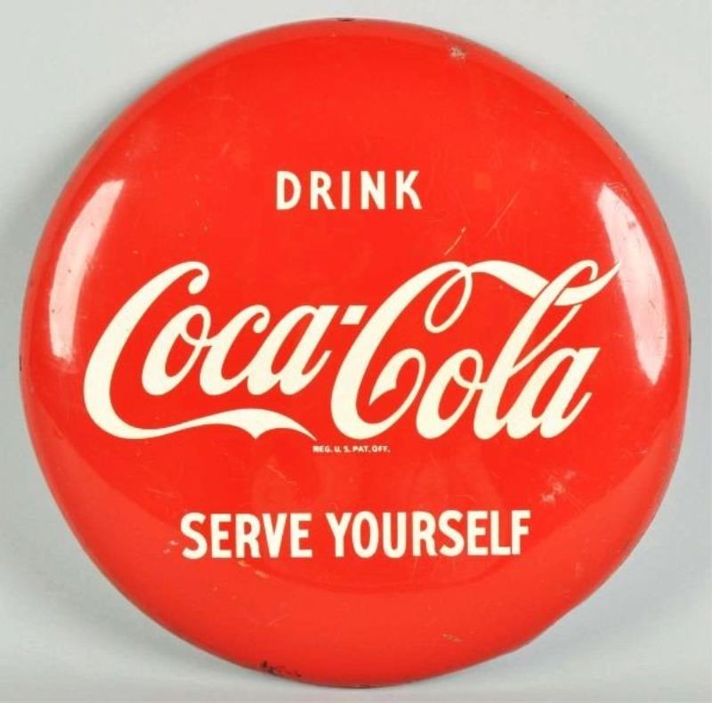 Unusual Tin Coca-Cola Button.