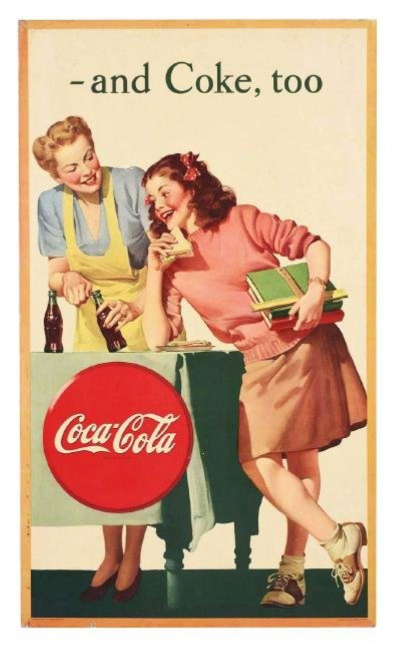 1946 Coca Cola Self Framed Cardboard Sign Value And Price Guide 