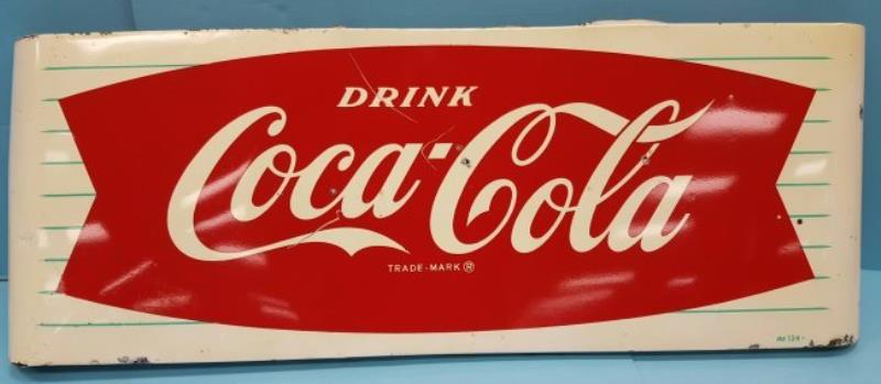 COCA-COLA FISHTAIL PORCELAIN SLED SIGN Value & Price Guide