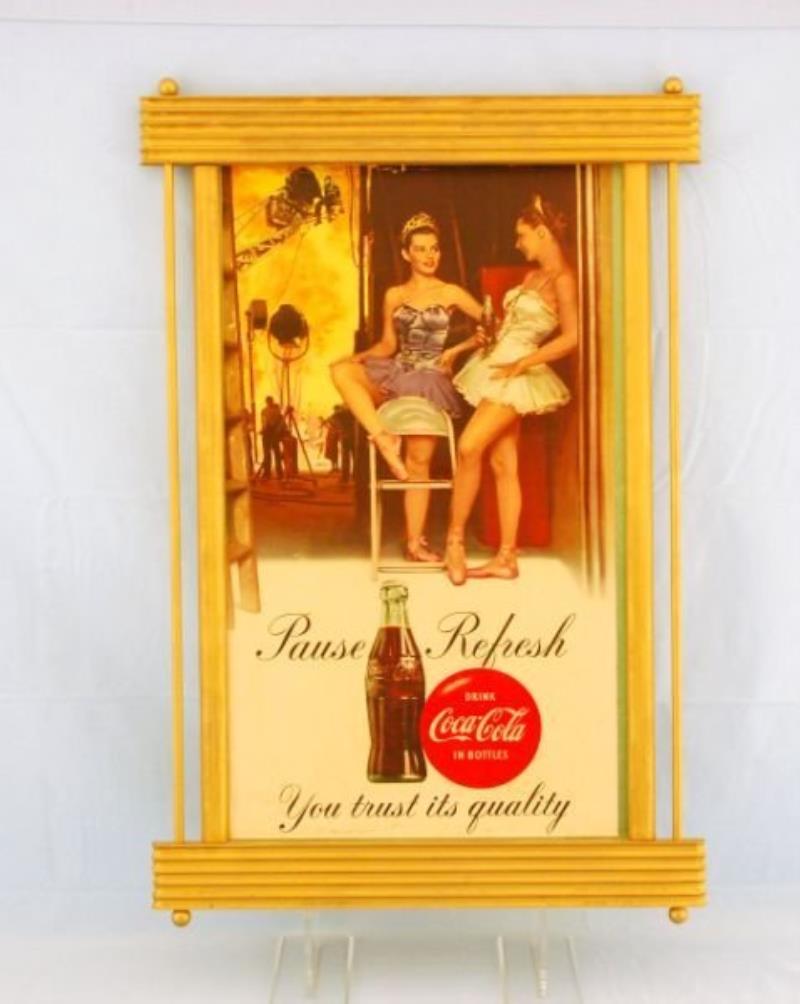 1953 Coca-Cola Balerina Sign in Frame