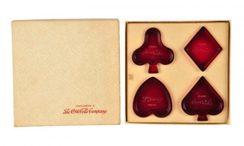 1940's Coca - Cola Ash Tray Set.