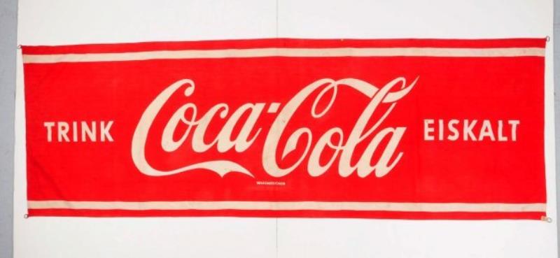 1930's-40's German Coca-Cola Cloth Banner.