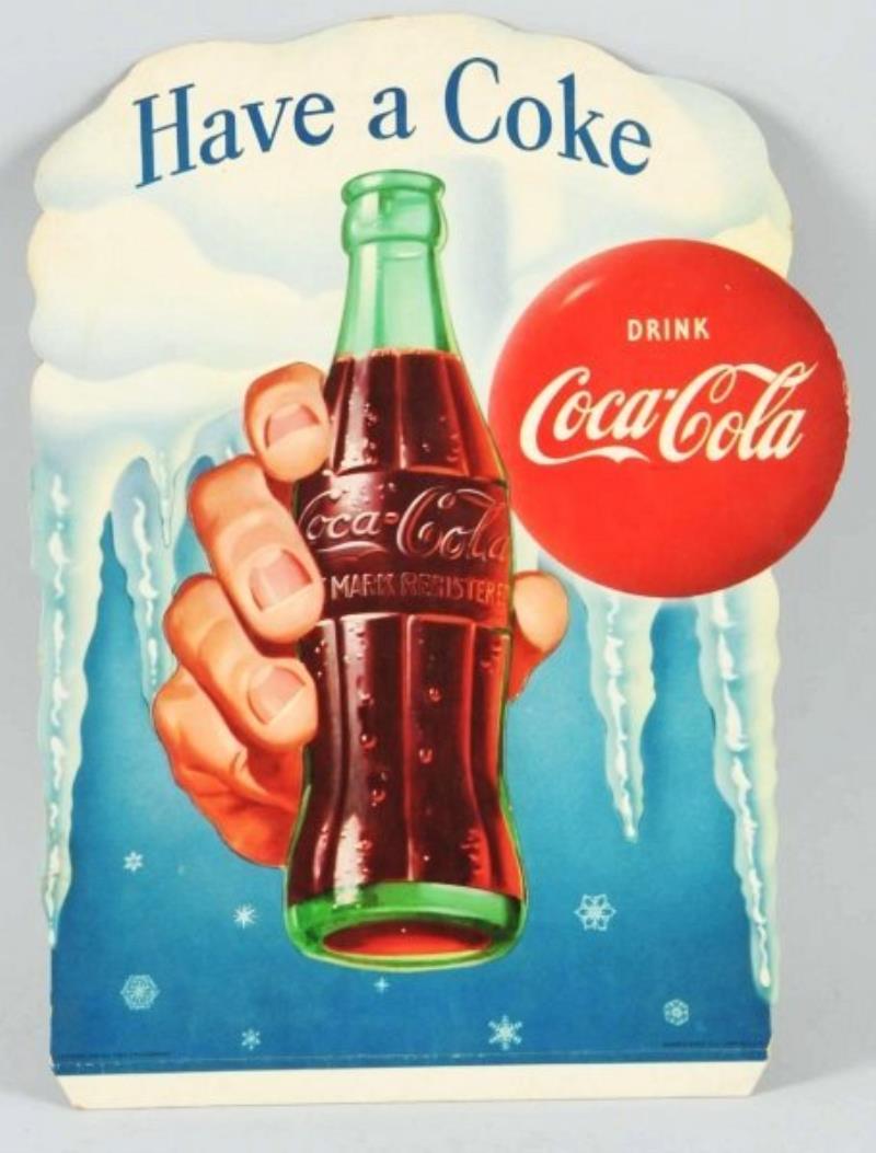 1950 Cardboard Coca-Cola Cutout Easel Back.