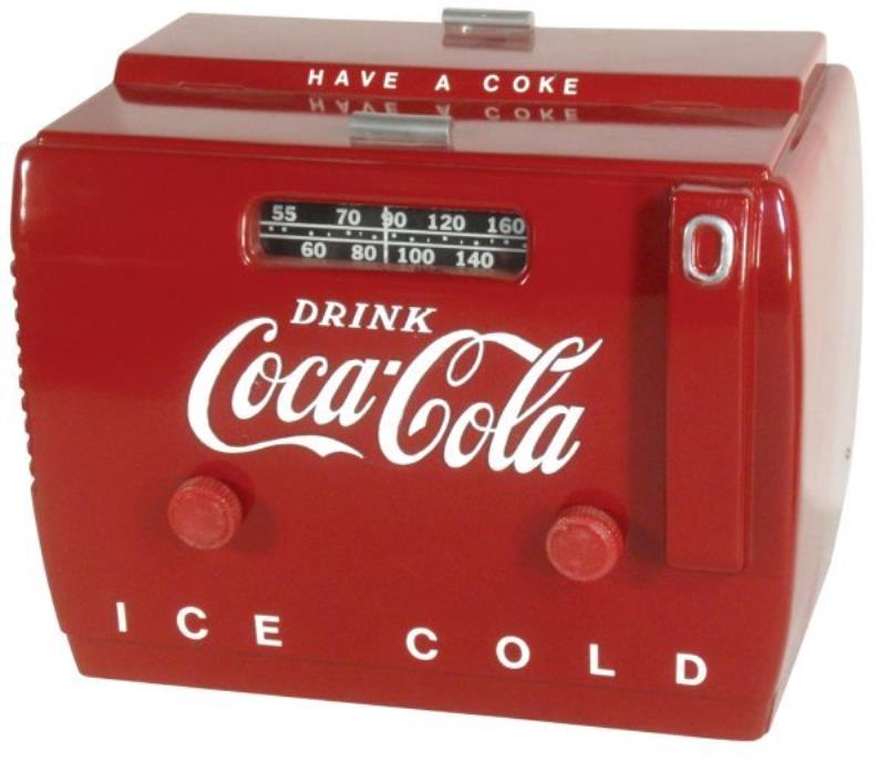 Coca-Cola radio, cooler-style, c.1950's, Exc rest