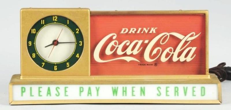 1950s Coca-Cola Countertop Lighted Sign/Clock.