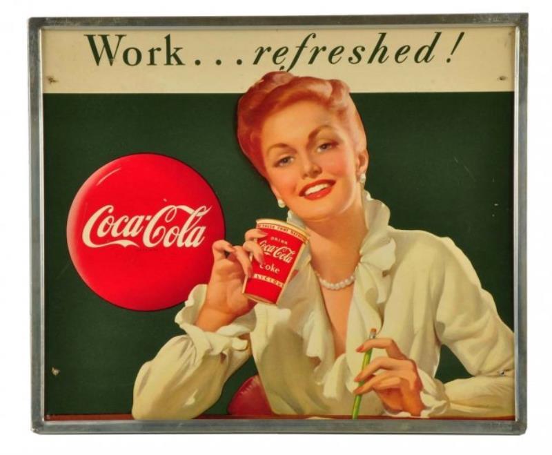 1949 Small Coca Cola Cardboard Sign Value And Price Guide