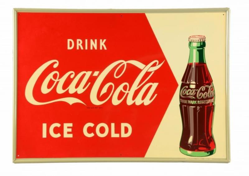 1950's Self Framed Coca-Cola Tin Sign