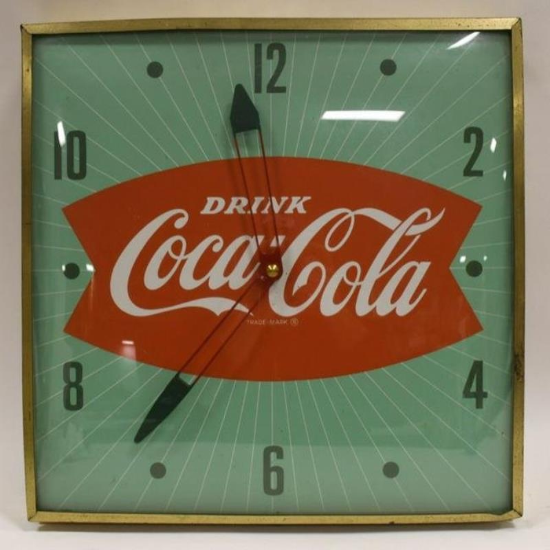 1950s Coca-Cola Fish Tail Advertising PAM Clock