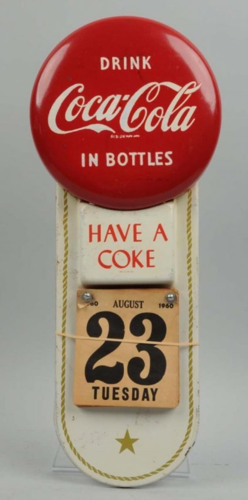 Coca-Cola Button Calender Sign