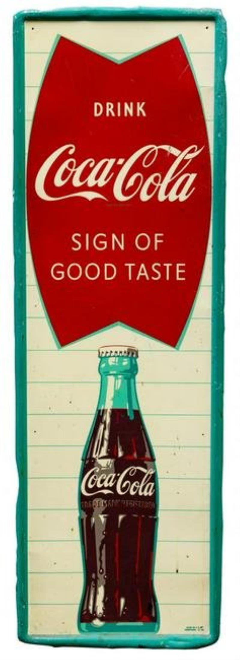 Coca-Cola 'Sign of Good Taste' Tin Advertising Sign