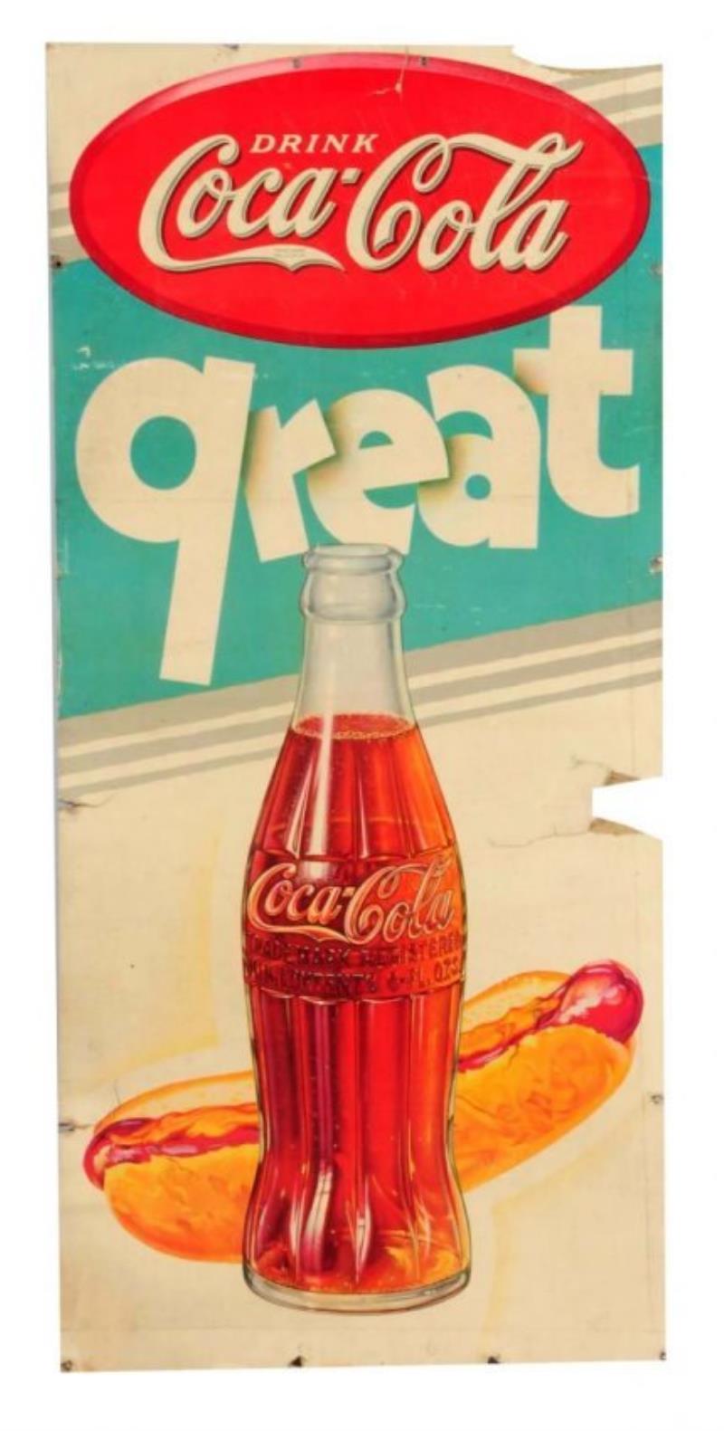 1935 Coca - Cola Scarce Cardboard Sign