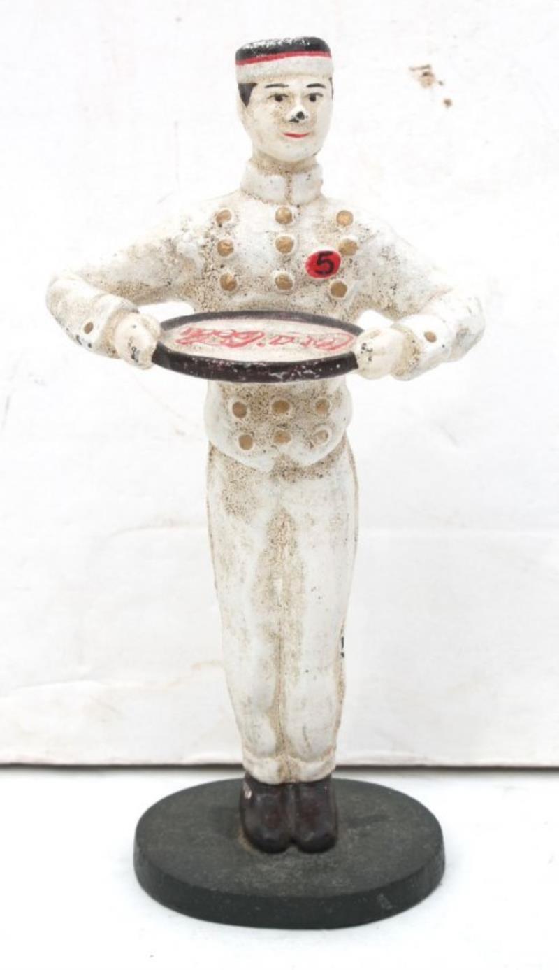 very rare ca 1890 cast iron Coca Cola Bellhop in orig p