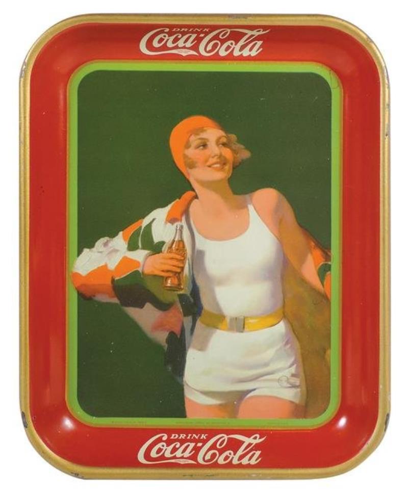 Coca-Cola Serving Tray, 1930, Bathing Suit Girl