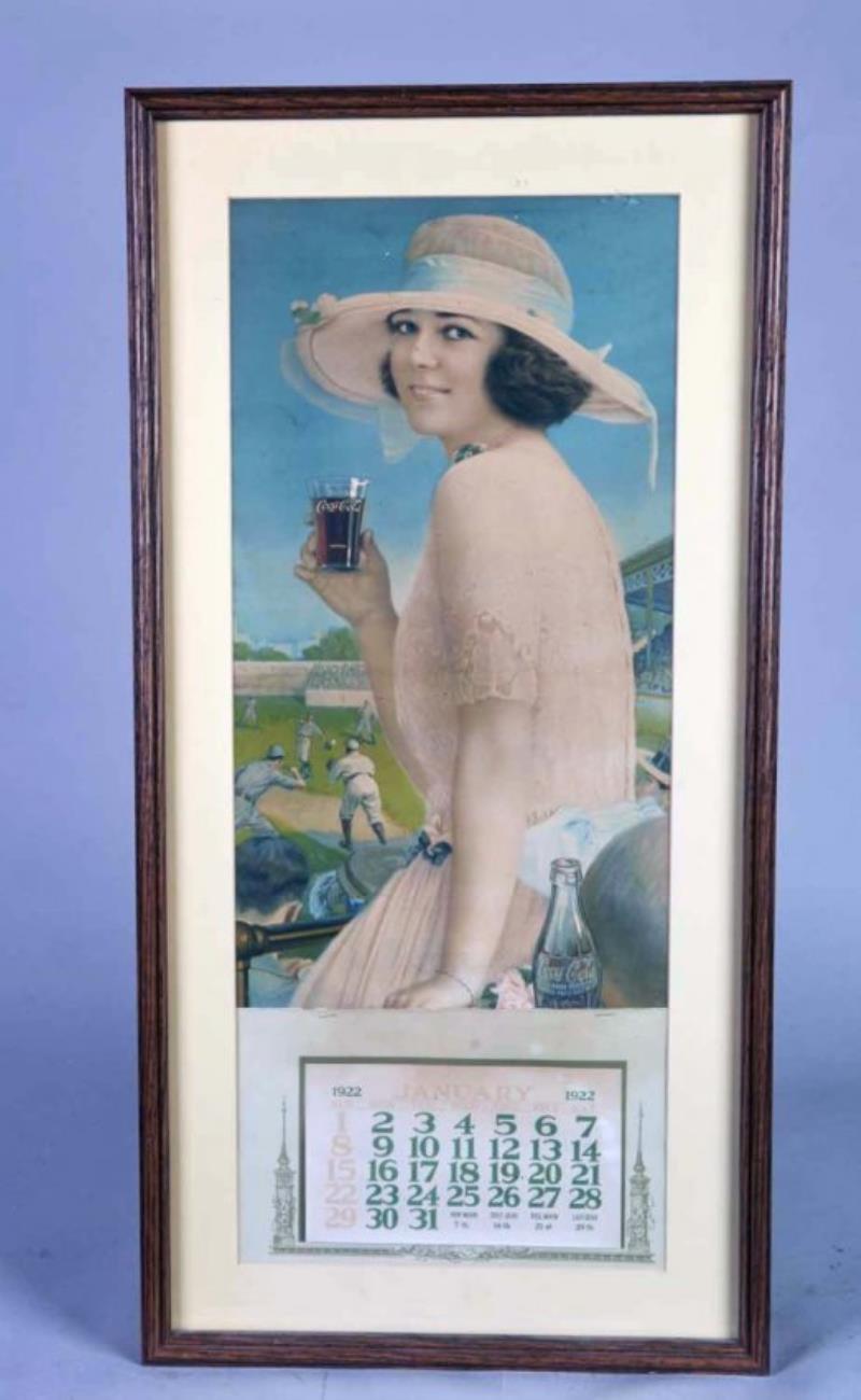 Coca Cola 1922 Advertising Calendar In Frame