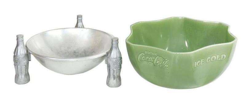 Coca-Cola Pretzel Dish, heavy aluminum, c1940's, Exc