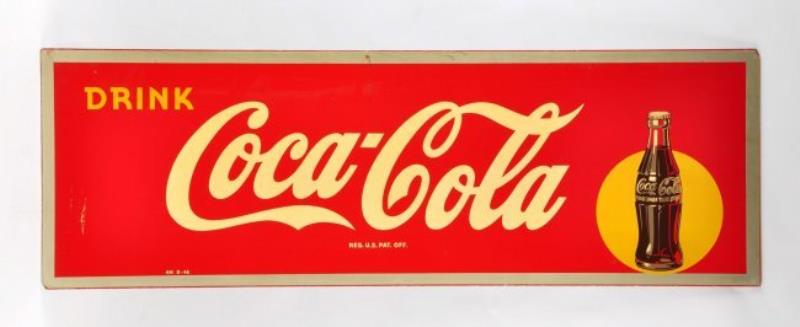 1940's Coca Cola Masonite Advertising Sign.
