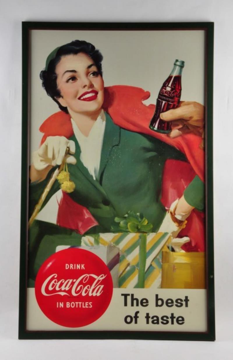 1956 Coca Cola Travel Girl Cardboard Sign