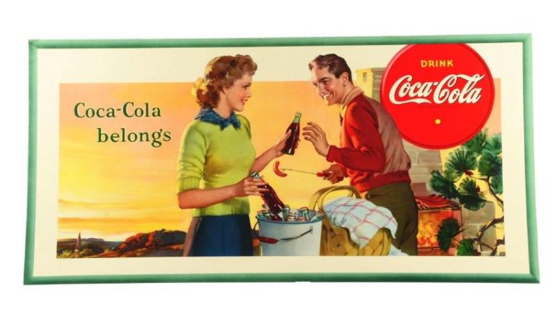 1942 Coca-Cola Hotdog Cookout Large Poster.
