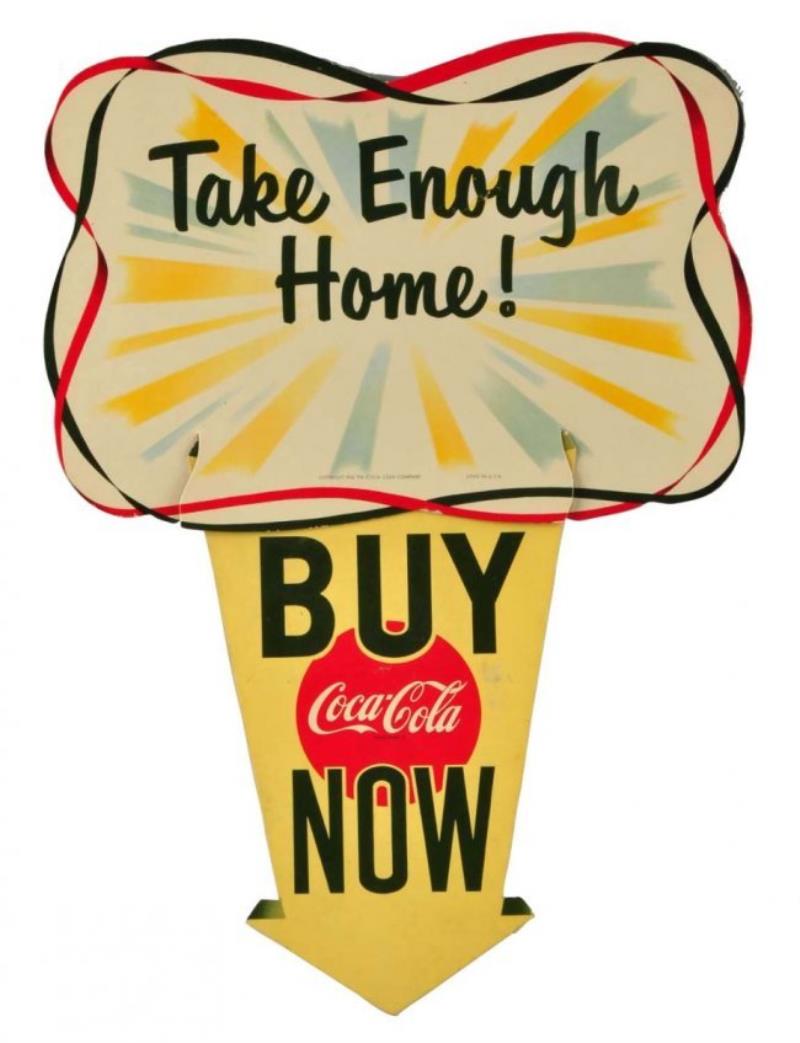 1952 Coca - Cola Cardboard Display Sign