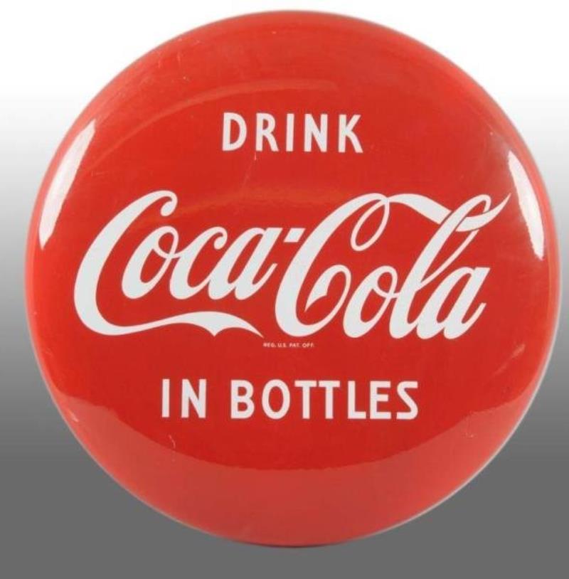 Porcelain Coca-Cola Button Sign.