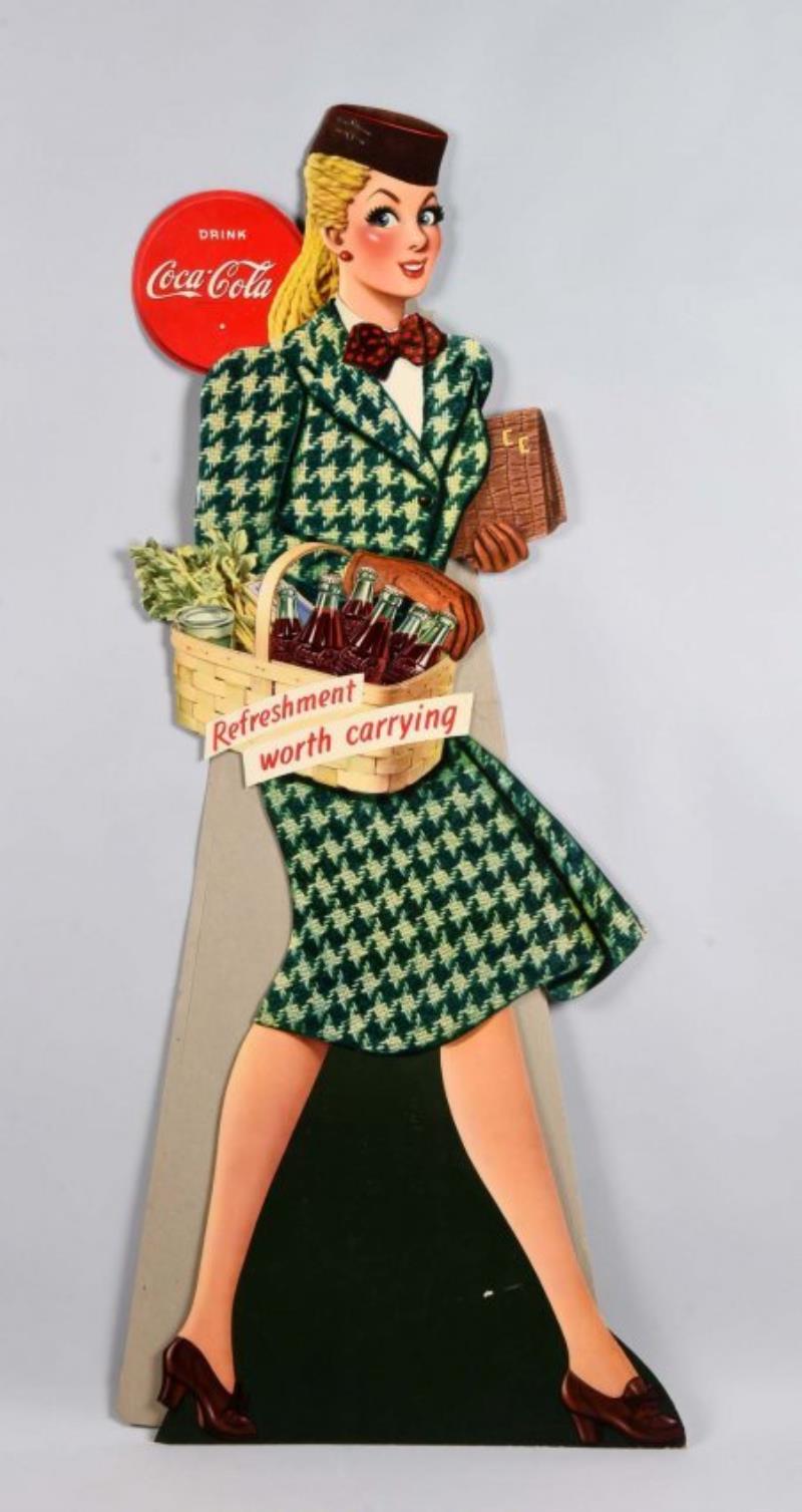1944 Diecut Cardboard Coca - Cola Lady