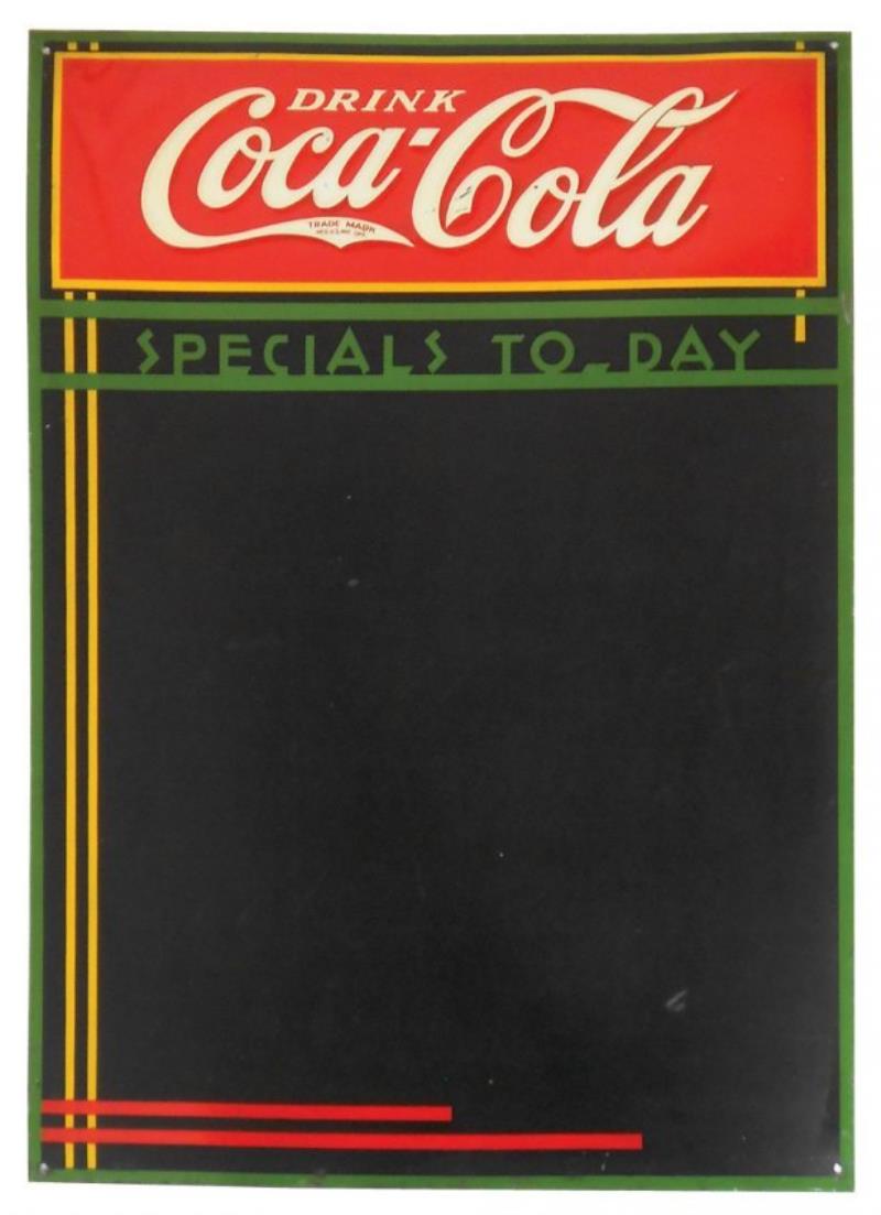 Coca-Cola menu board, "Specials To-Day", embossed