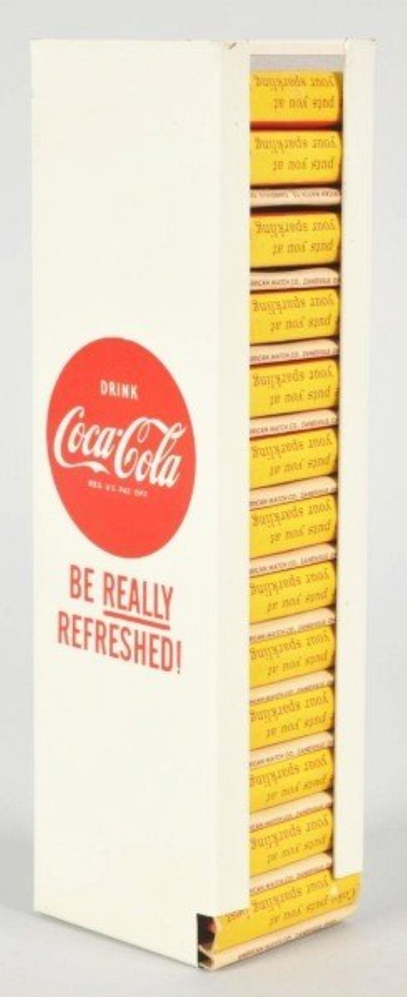 Tin Coca-Cola Matchbook Dispenser.