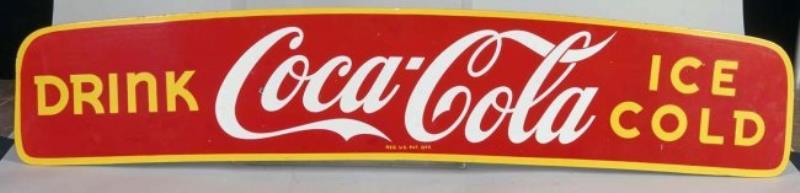 Long Drink Coca Cola Ice Cold Porcelain Sign