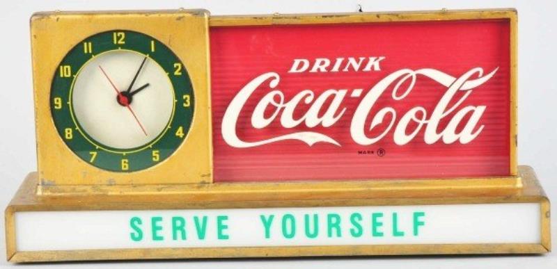 Coca-Cola Counter Lighted Sign/Clock.
