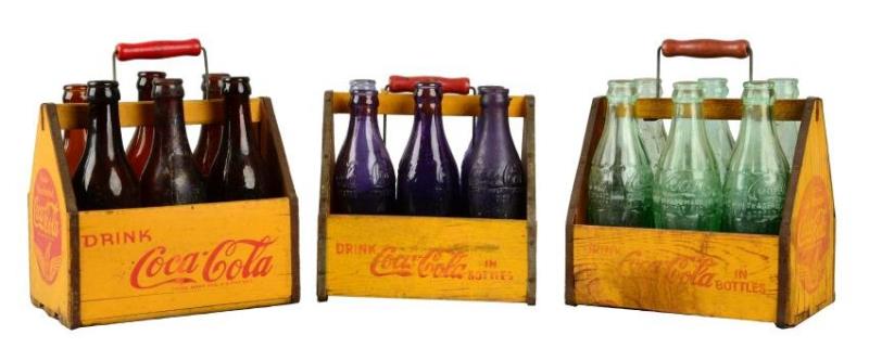 6-Pack Wooden Coca - Cola Carriers With