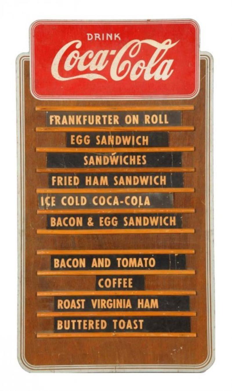 Coca-Cola Wooden Menu Board Value & Price Guide