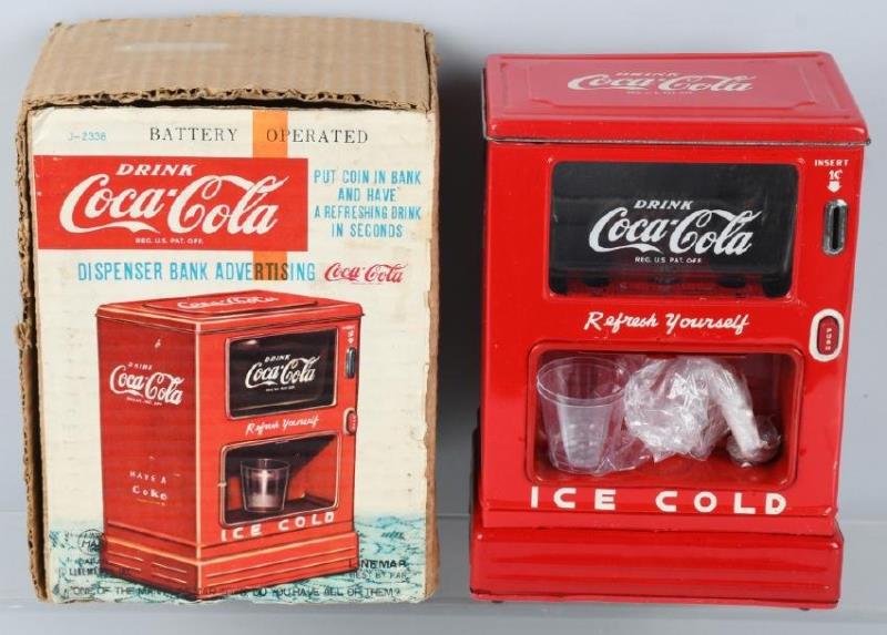LINEMAR Battery Op COCA COLA DISPENSER BANK w/BOX
