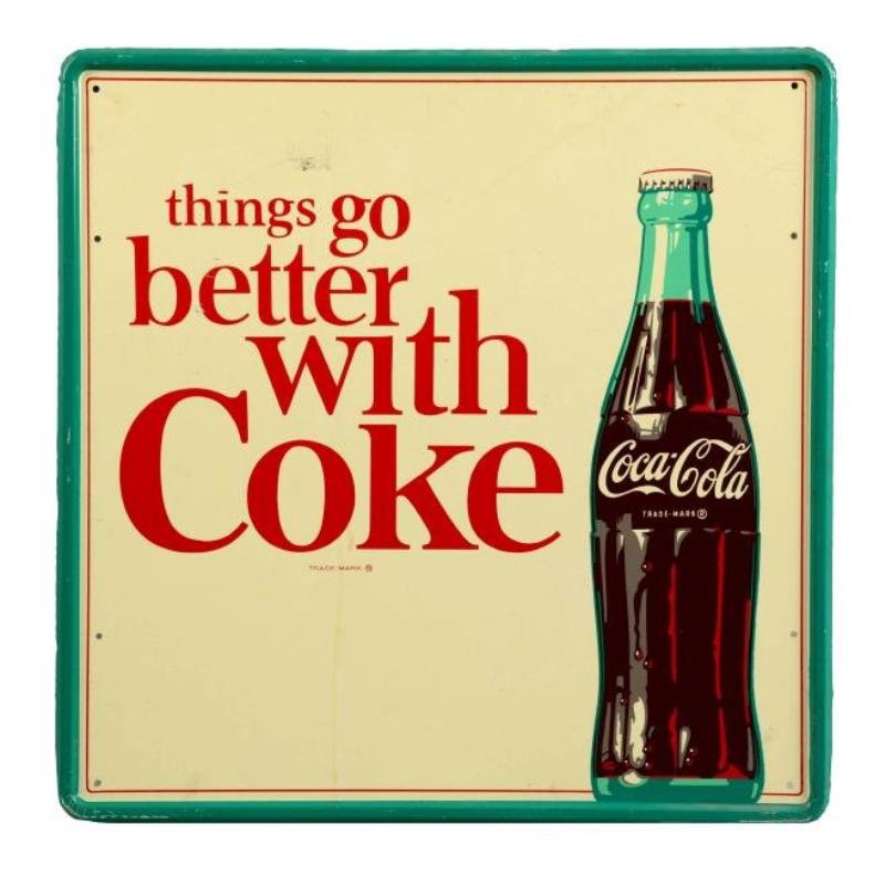 Coca-Cola Self Framed Tin Sign.