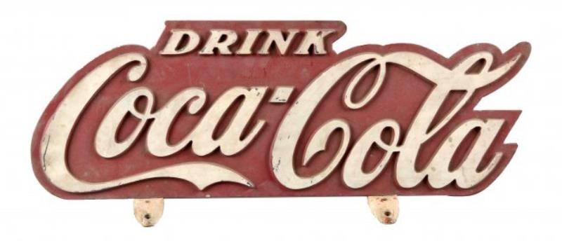 Drink Coca - Cola Cast Aluminum Display Sign.