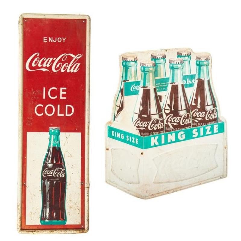 Coca Cola King Size Diecut & Ice Cold Vert. Signs