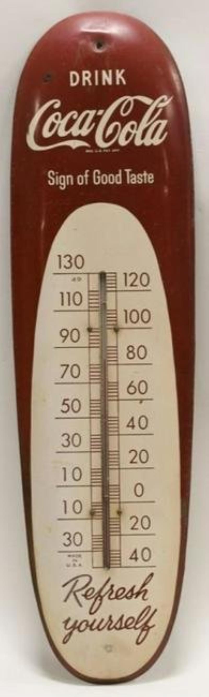 Vintage SST Coca-Cola Cigar Style Thermometer