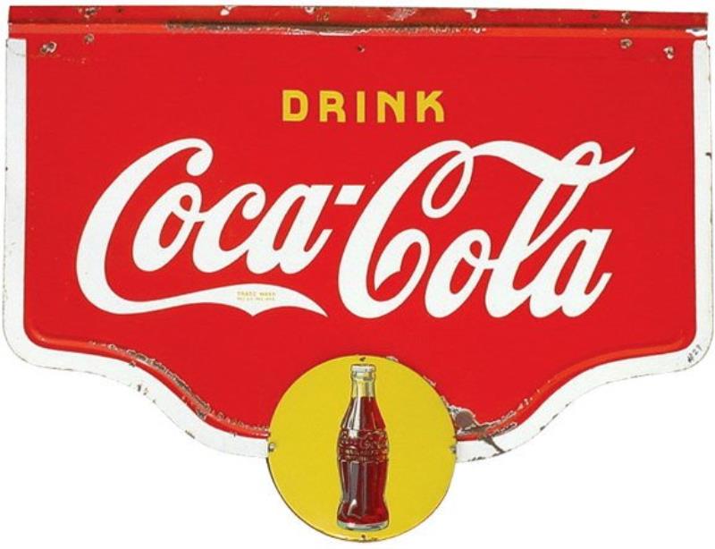 Porcelain Coca-Cola double sided hanging sign, c Value & Price Guide