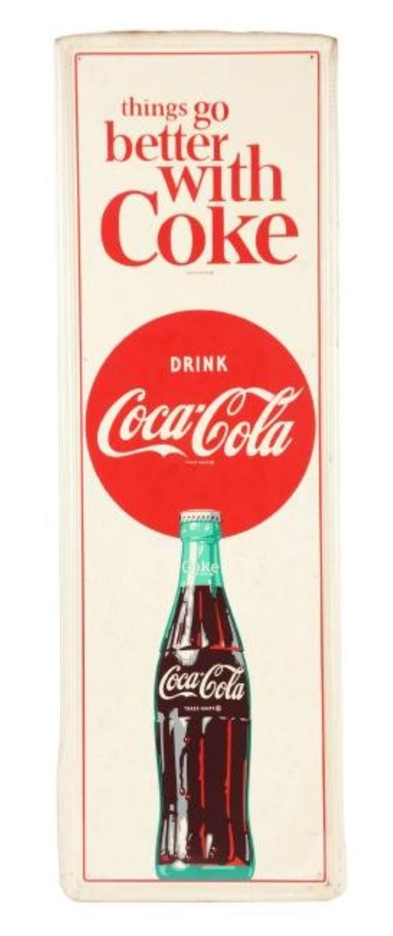 Self Framed Tin Coca-Cola Advertising Sign.