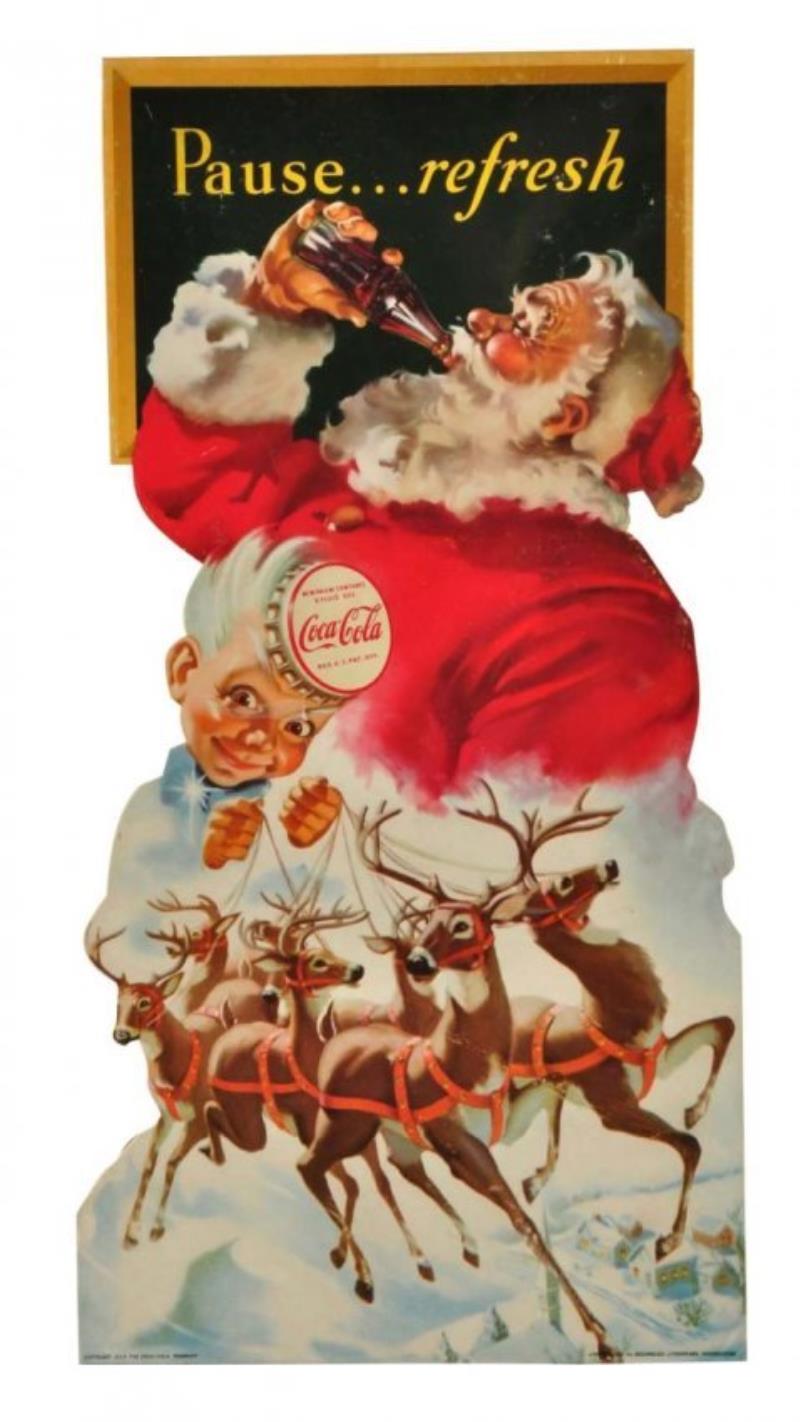 1949 Coca - Cola Santa Cardboard Cutout