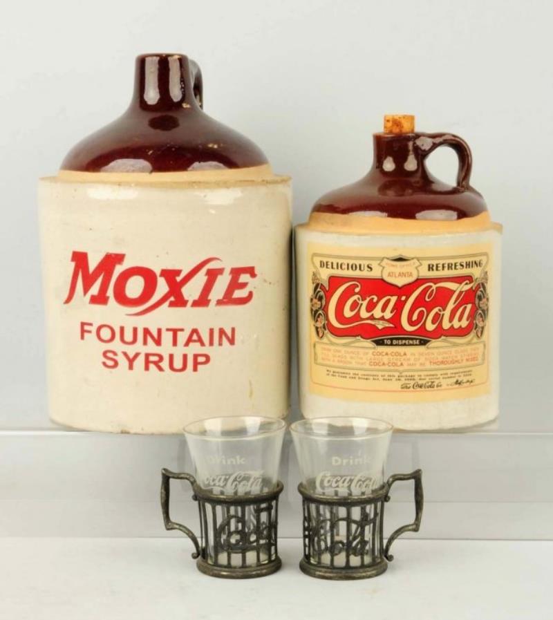 Coca-Cola & Moxie Jugs