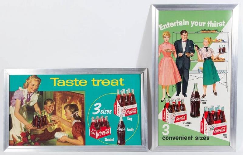 COCA-COLA "3 SIZES" ADVERTISING CARDBOARD POSTERS, LOT