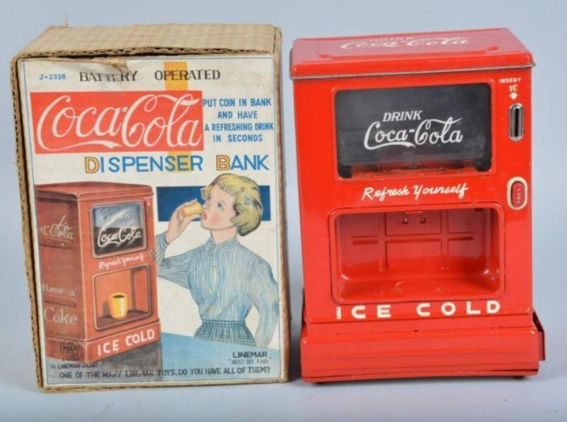 LINEMAR Battery Op COCA COLA DISPENSER BANK w/BOX