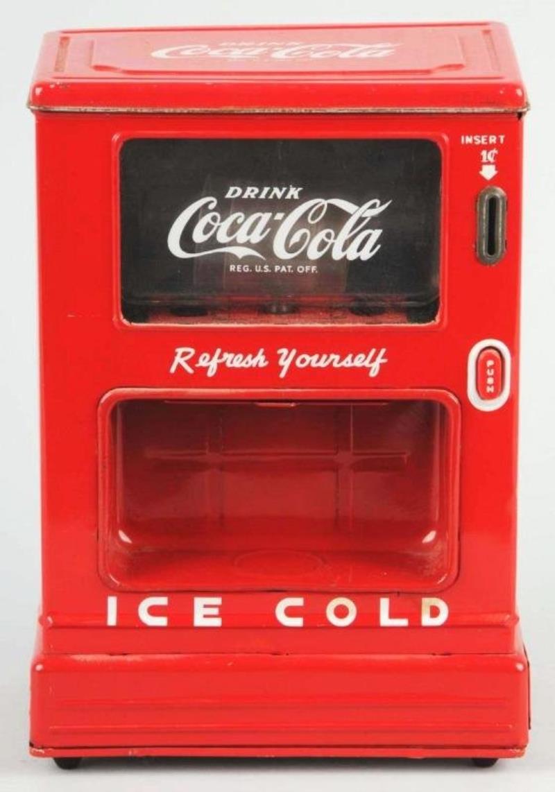 Tin Coca-Cola Dispenser Savings Bank Toy